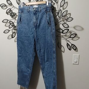 OAK + FORT Blue High-Waist Ankle Crop Jeans